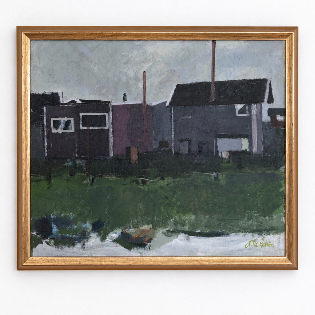 Modernist House Painting | Original Oil on Canvas