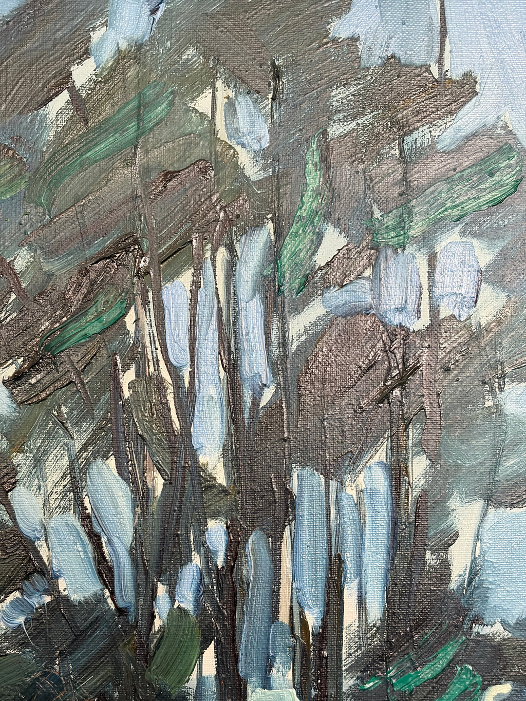Mid Century Blue Landscape | Original Framed Scandinavian Art