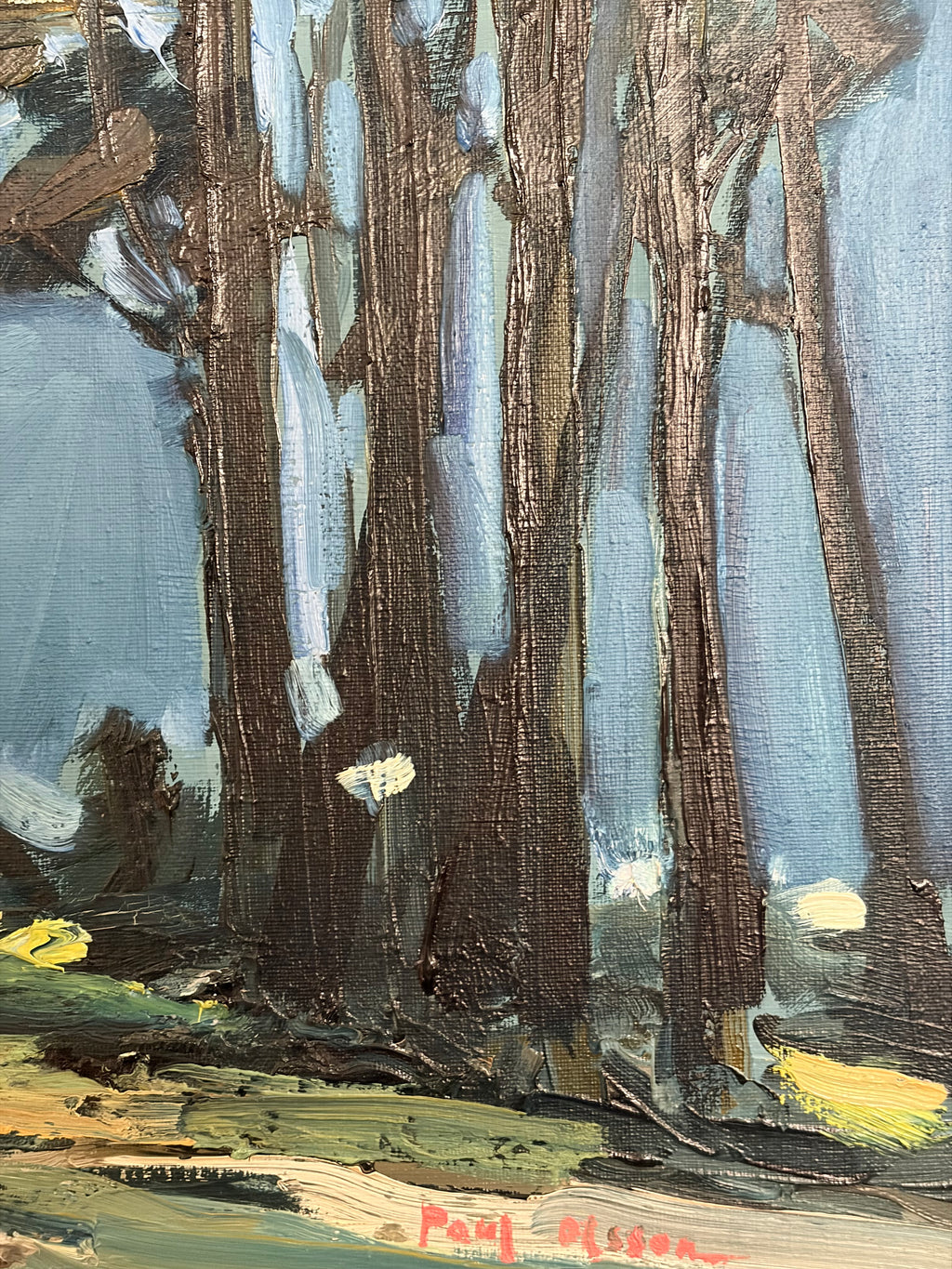 Mid Century Blue Landscape | Original Framed Scandinavian Art