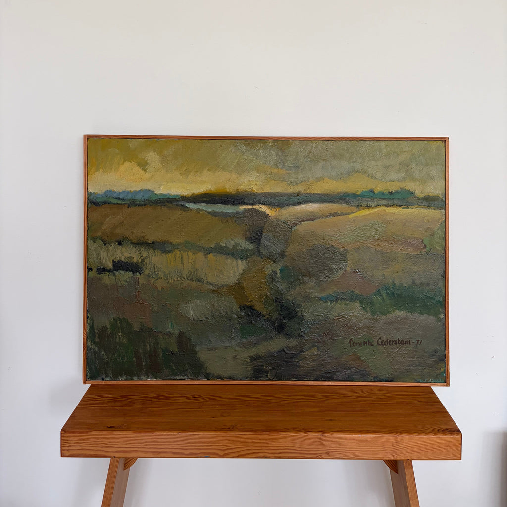 Swedish Modernist Landscape, Original Scandinavian Art, 97 × 66 cm