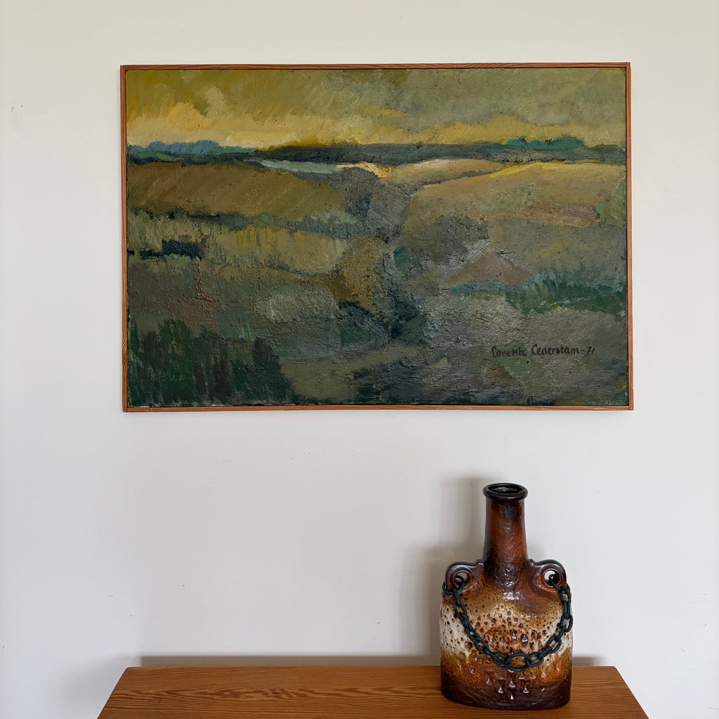 Swedish Modernist Landscape, Original Scandinavian Art, 97 × 66 cm