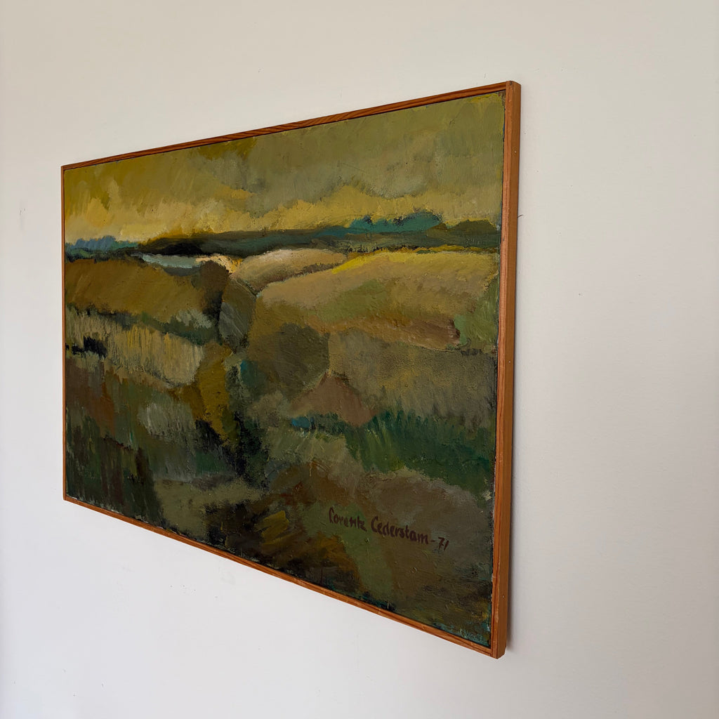 Swedish Modernist Landscape, Original Scandinavian Art, 97 × 66 cm