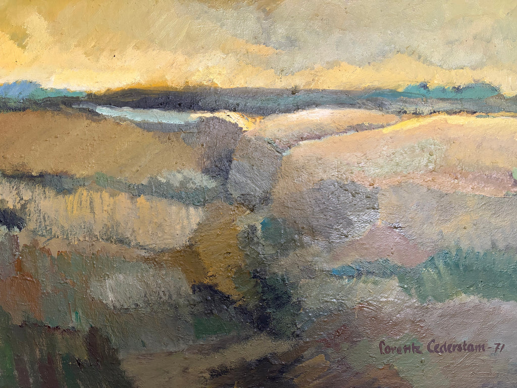 Swedish Modernist Landscape, Original Scandinavian Art, 97 × 66 cm