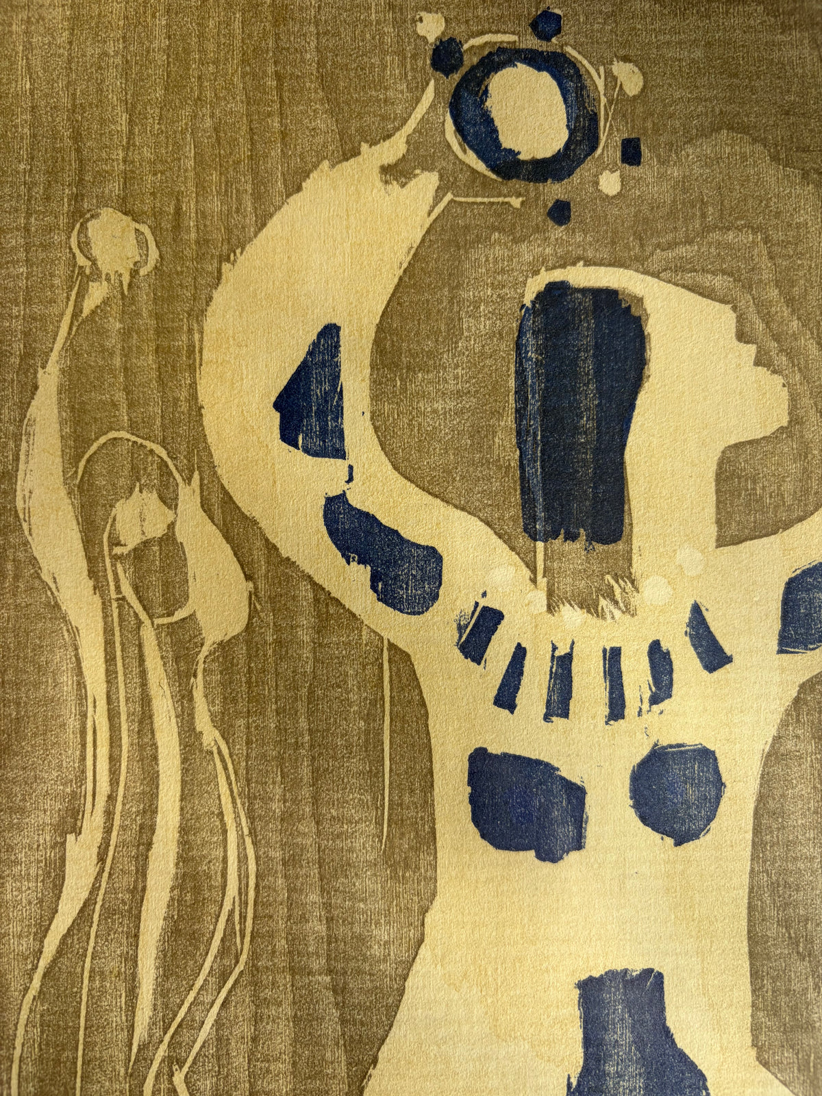 Lennart Rosensohn Women Dancing Woodcut, Signed 1962, Framed Scandinavian Art