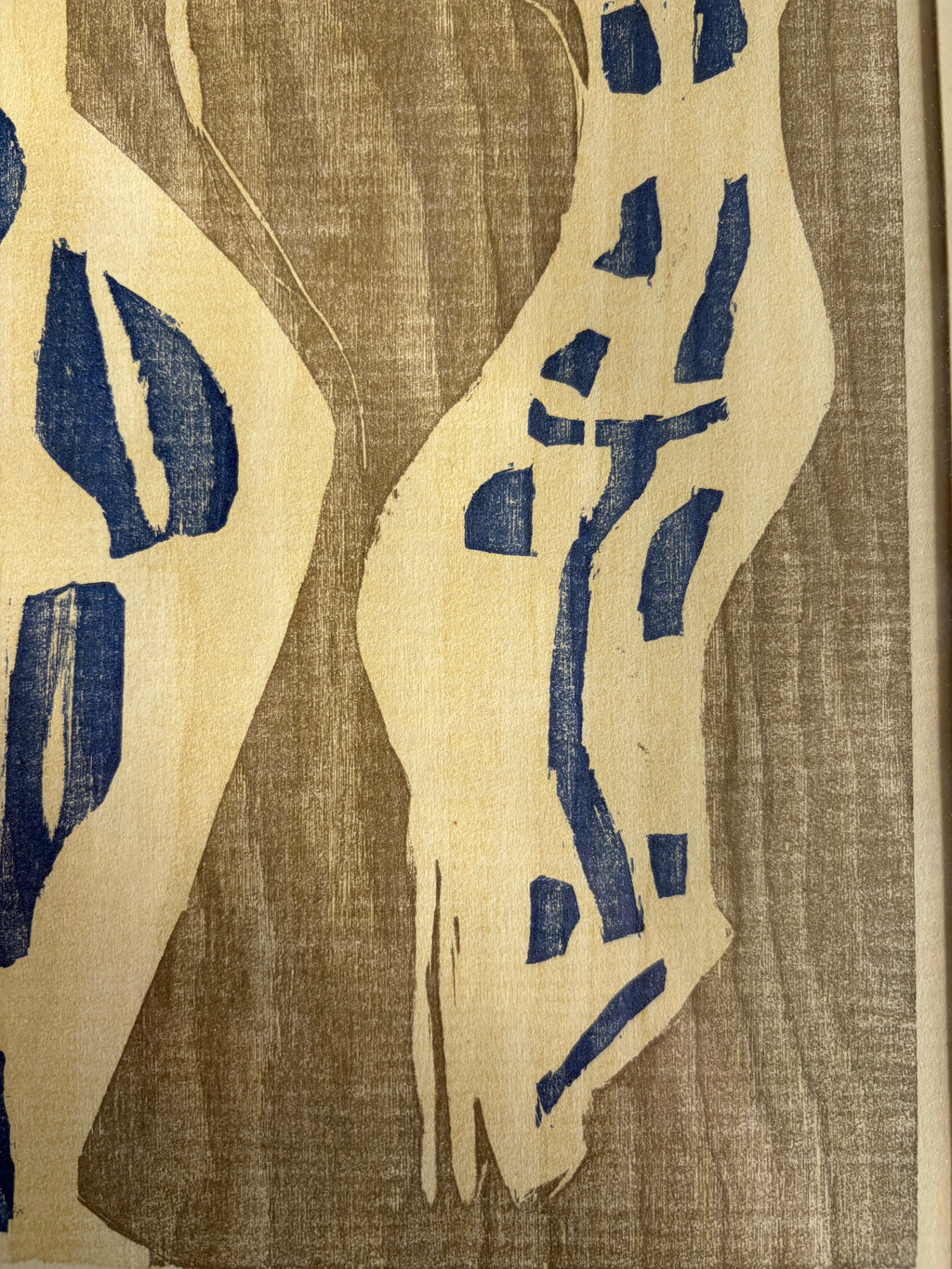 Lennart Rosensohn Women Dancing Woodcut, Signed 1962, Framed Scandinavian Art
