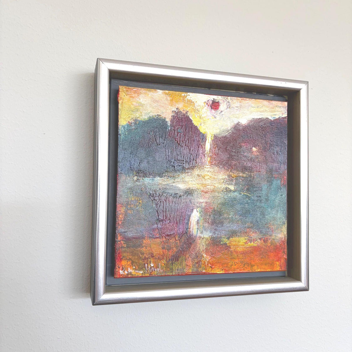 Original Katarina Hård Oil Painting | Small Framed Swedish Expressionist Landscape