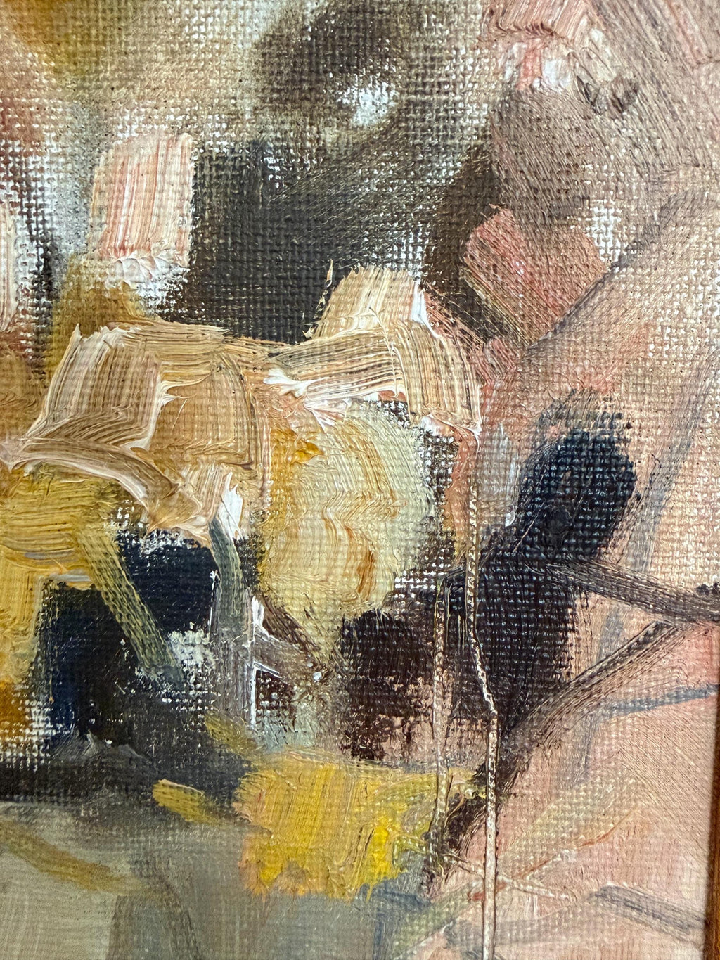 Swedish Floral Oil Painting Vintage Framed Still Life